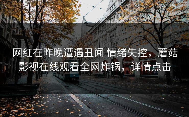 网红在昨晚遭遇丑闻 情绪失控，蘑菇影视在线观看全网炸锅，详情点击