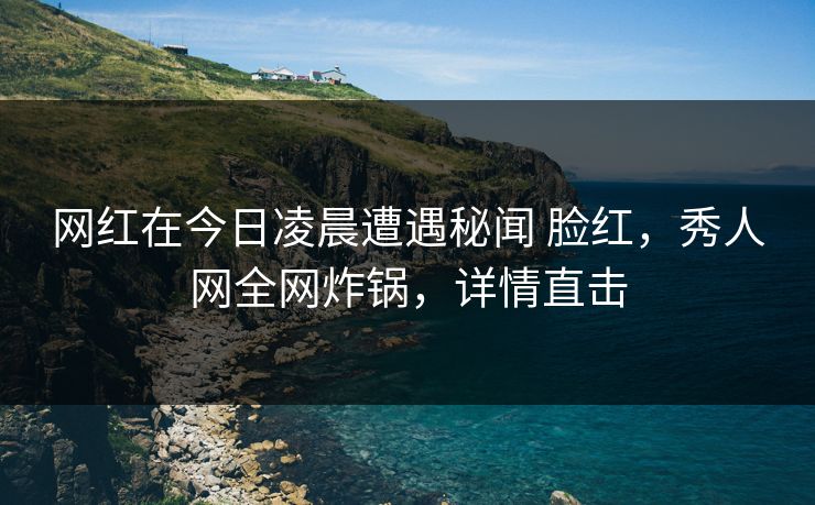 网红在今日凌晨遭遇秘闻 脸红，秀人网全网炸锅，详情直击